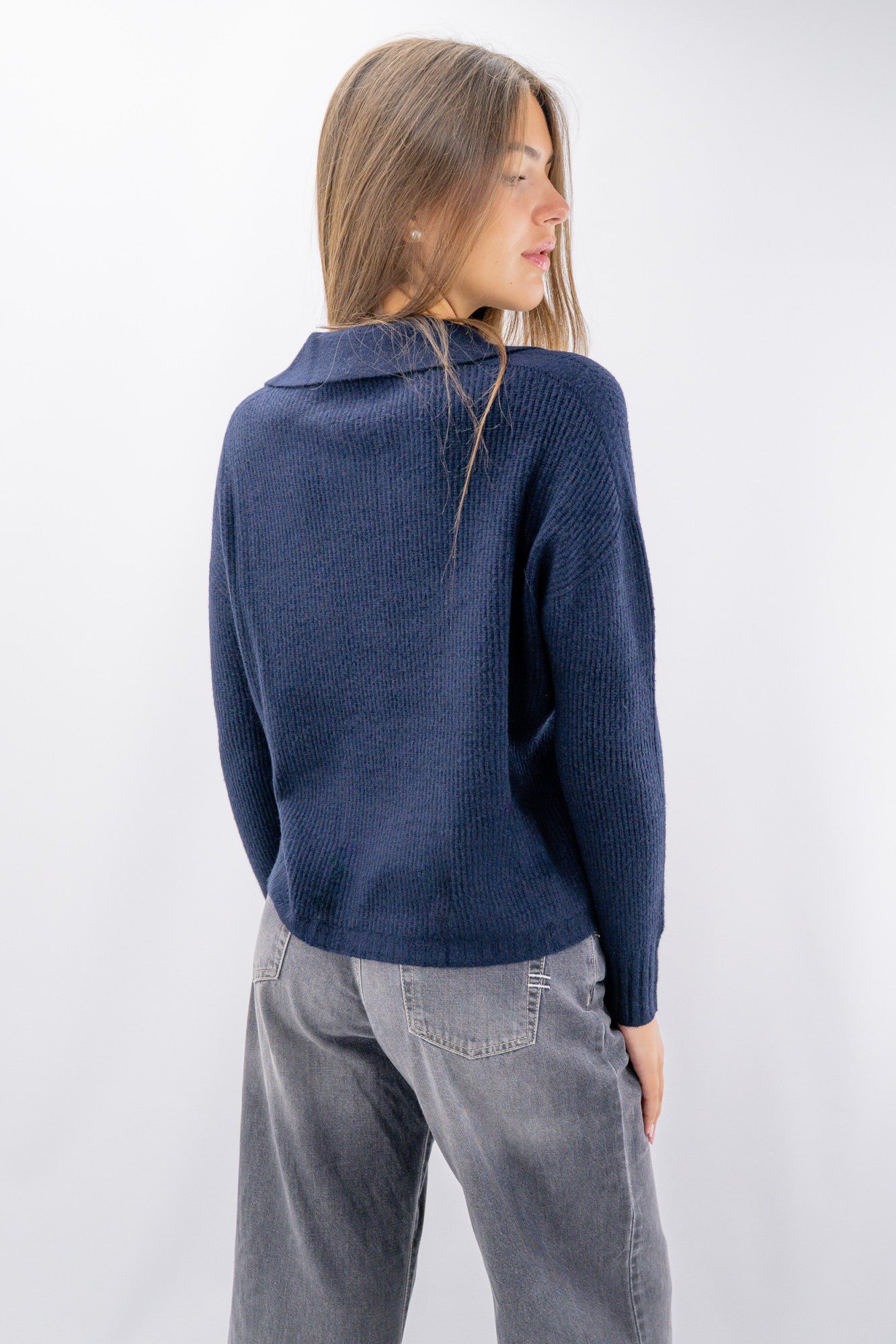 Polo derby in maglia a costine