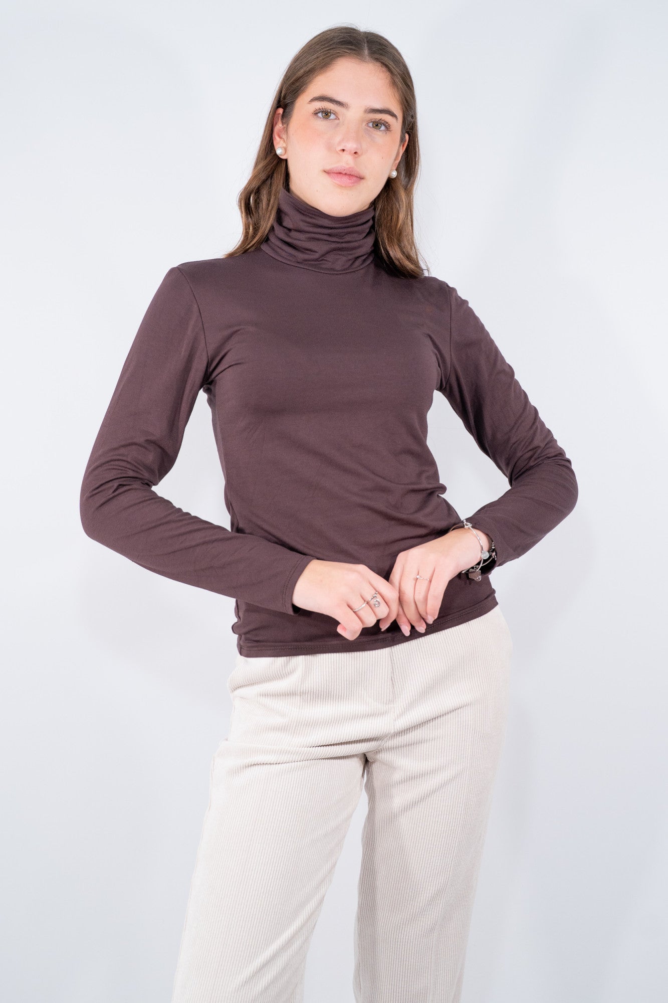 Maglia ciclista a collo alto con manica lunga