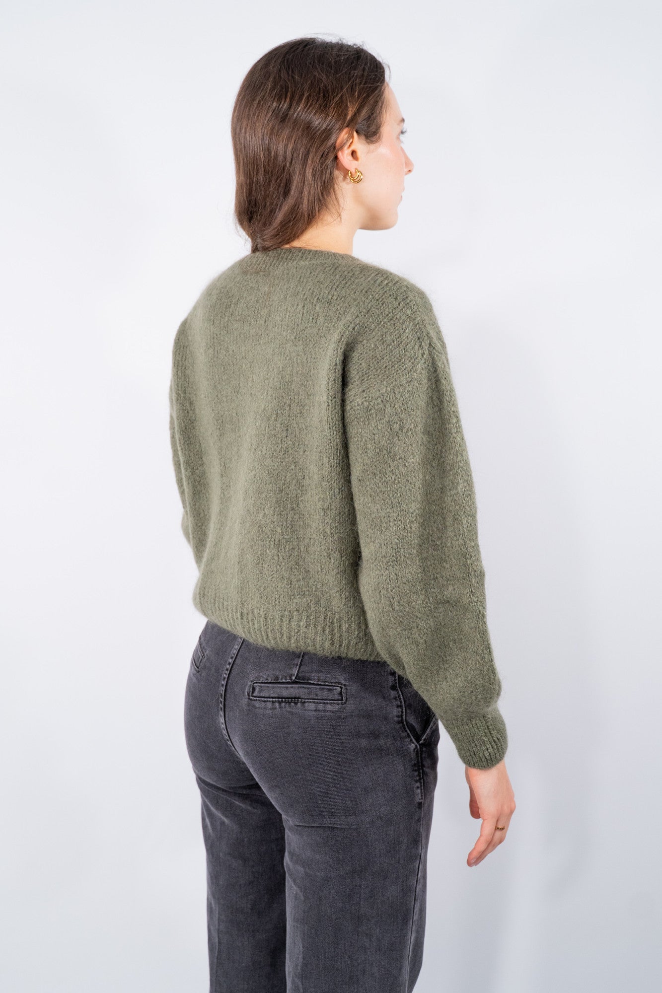 Maglione zip in filato soffice con lavorazione rasata