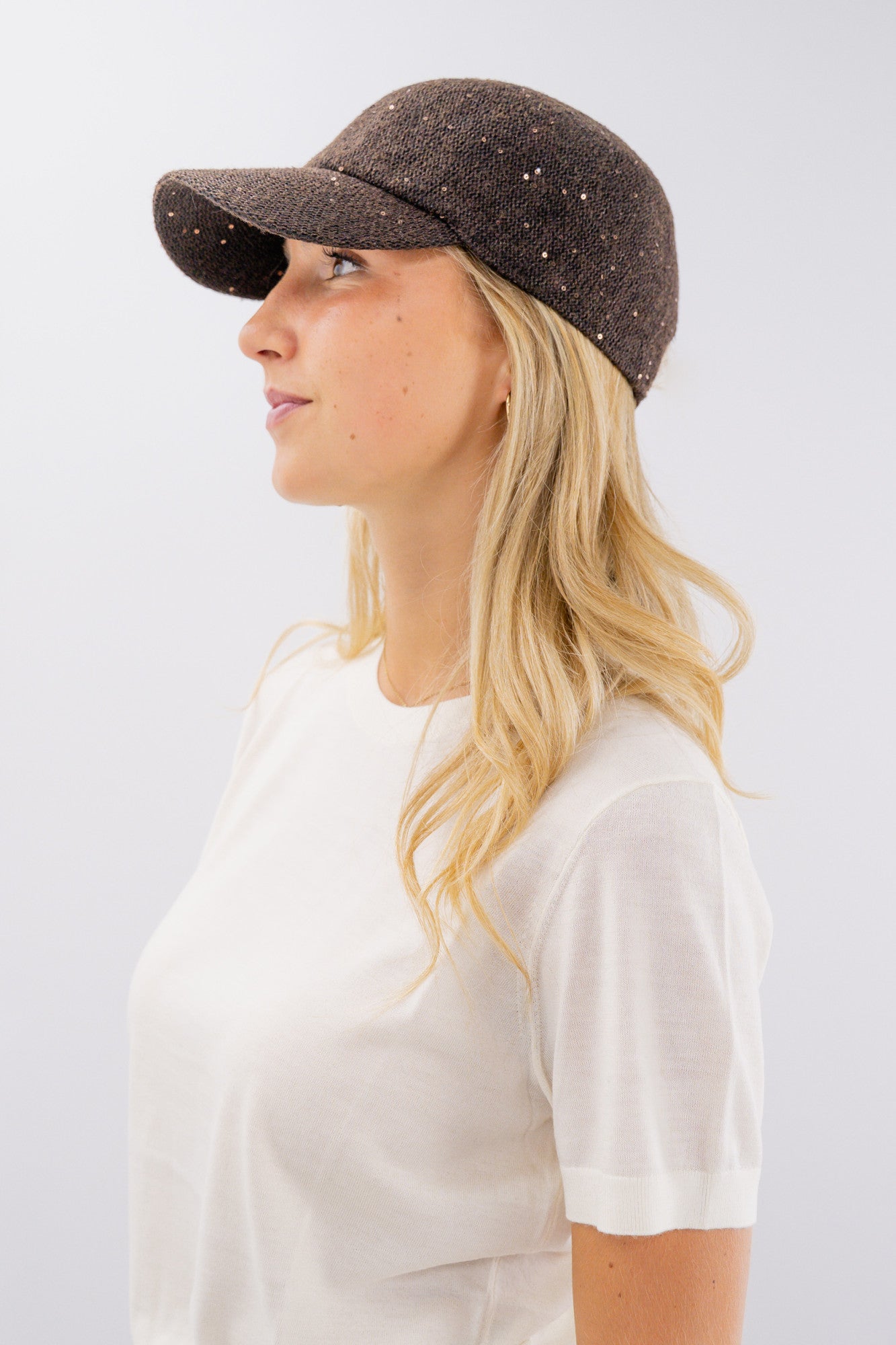 Cappello stile baseball con paillettes