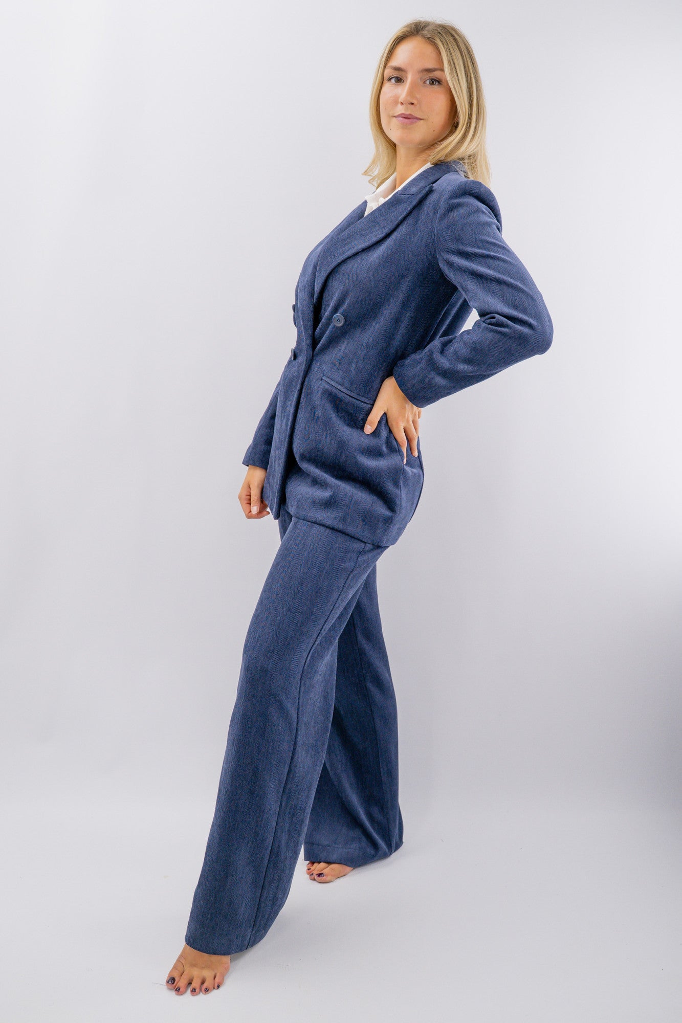 Blazer doppiopetto effetto spinato