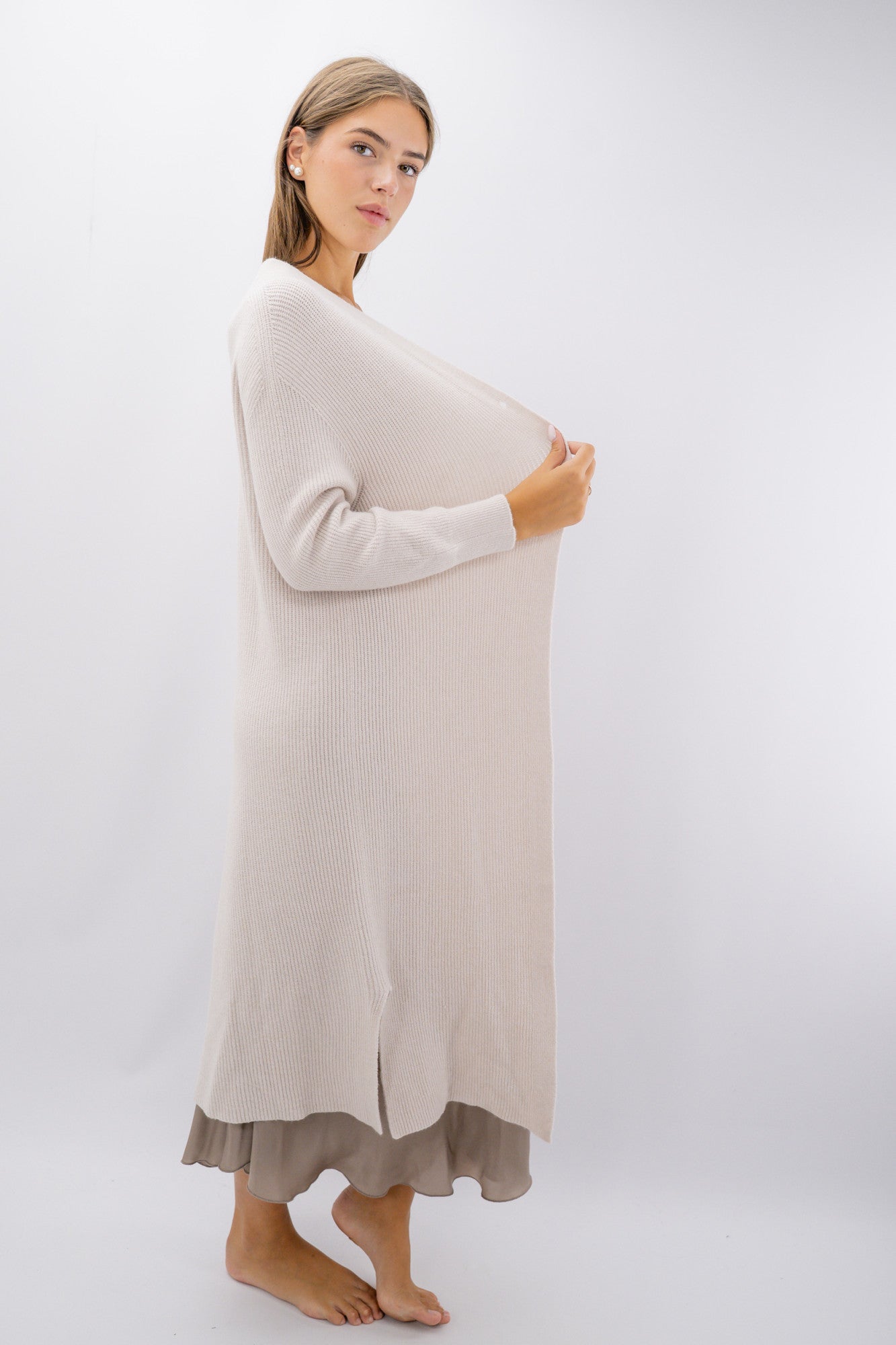 Cardigan lungo costa inglese