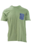 T-shirt girocollo con taschino a contrasto