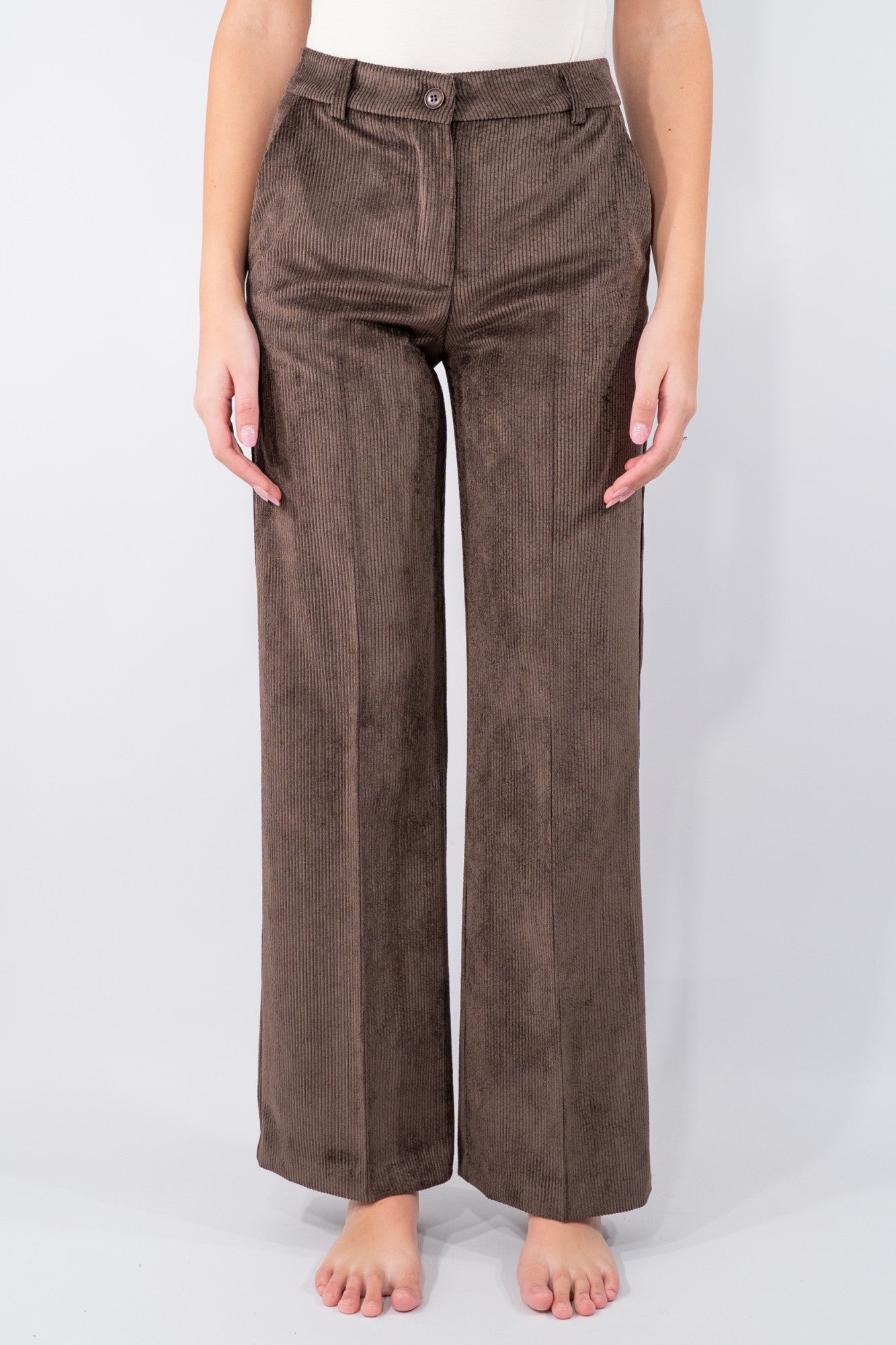 Pantalone palazzo in velluto a coste