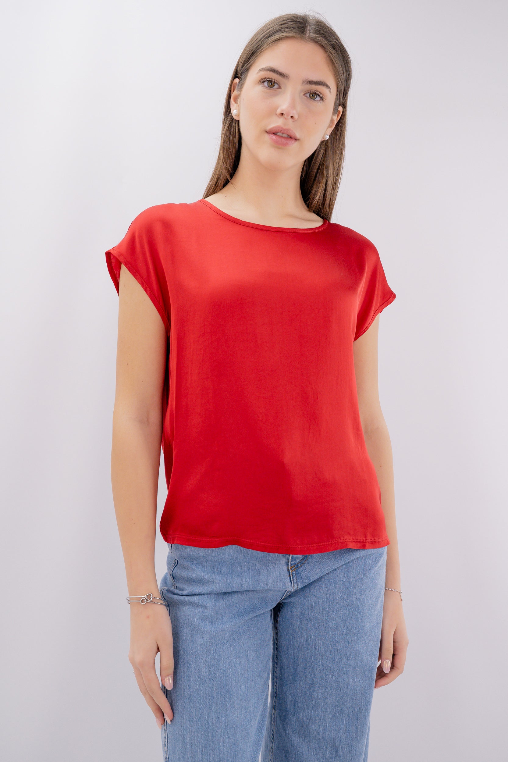 Blusa in viscosa satinata