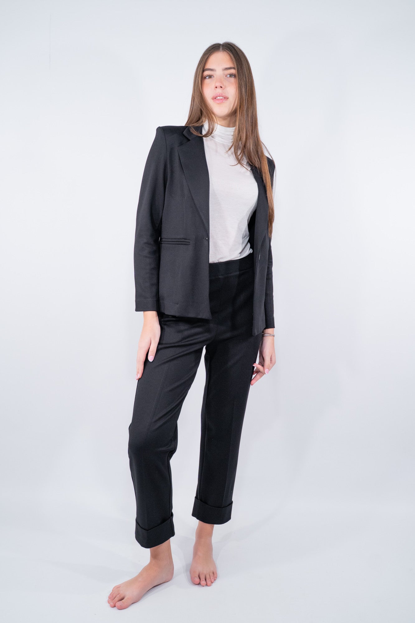 Blazer sfoderato in punto Milano obliquo