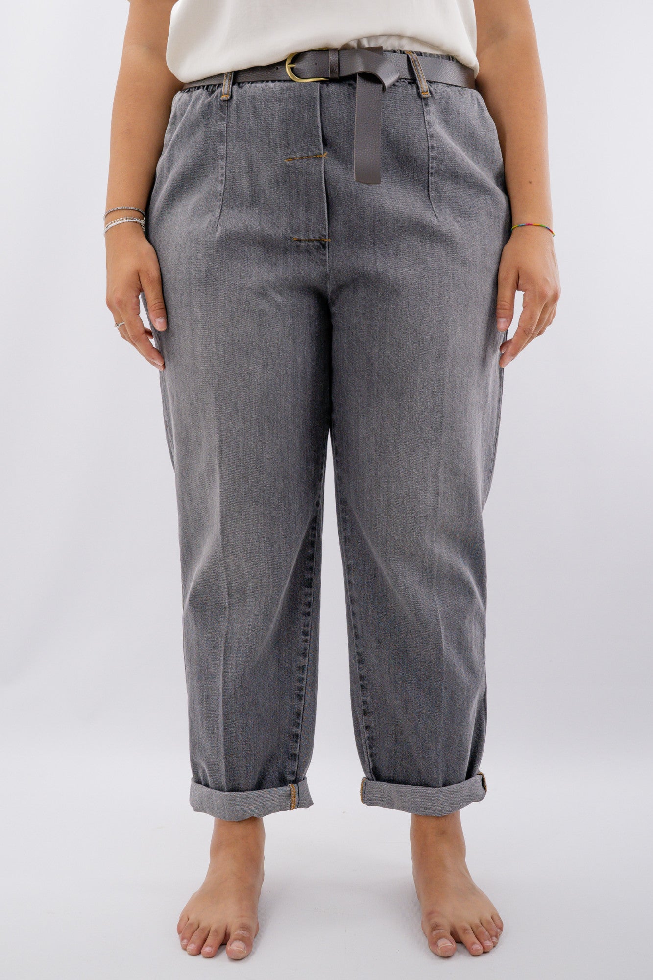 Jeans grigio delave' oversize