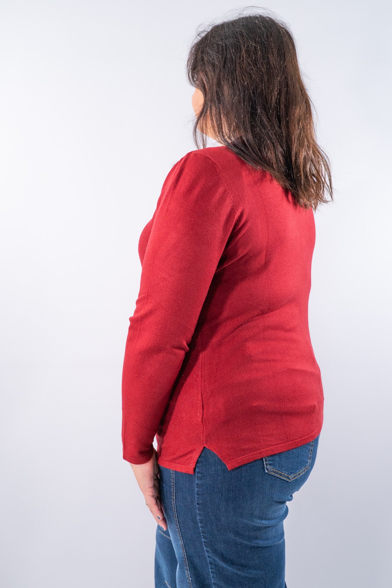 Girocollo ampio con cuori in lurex