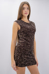 Mini dress con micro paillettes in misto viscosa