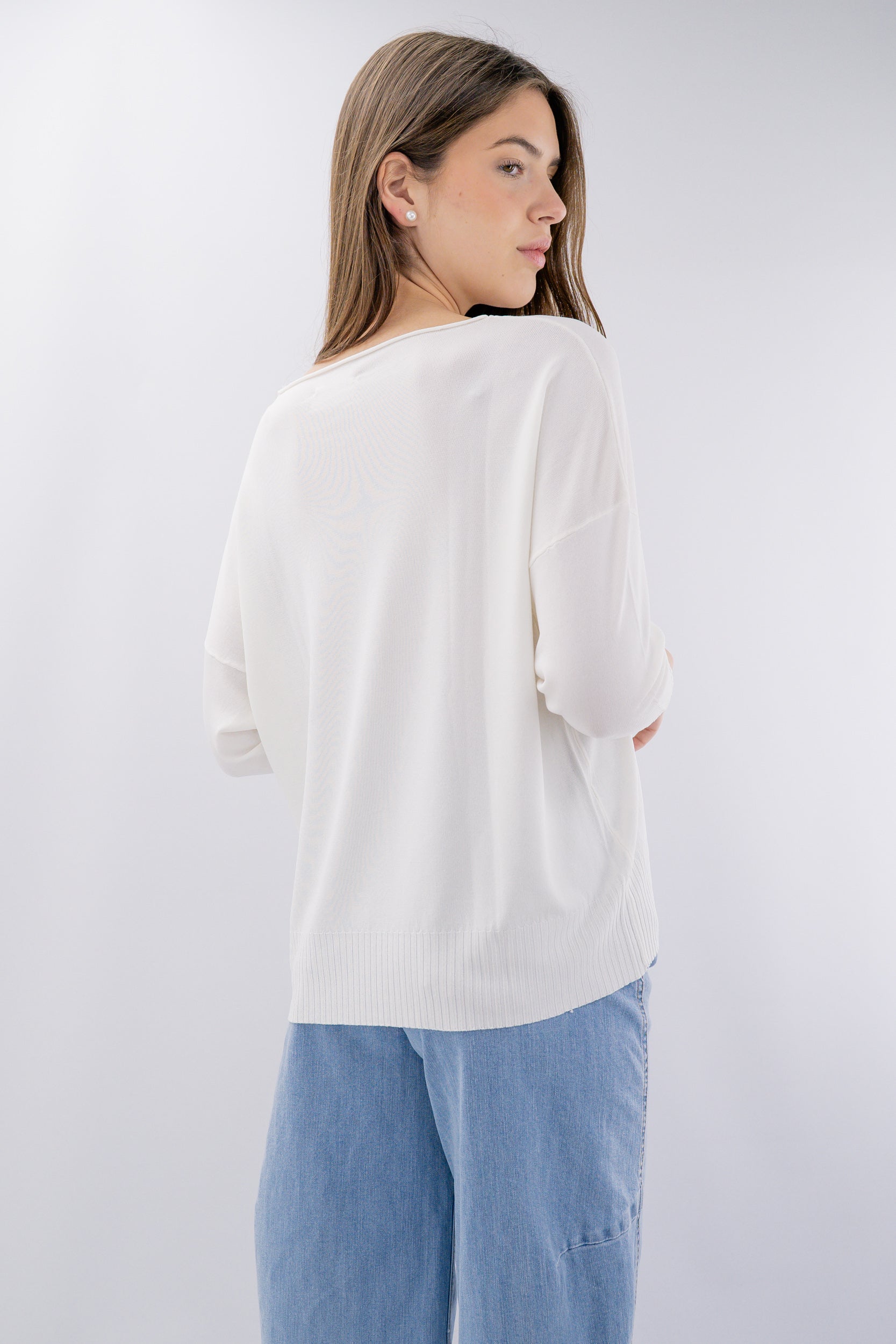 Maglia in viscosa a manica 3/4