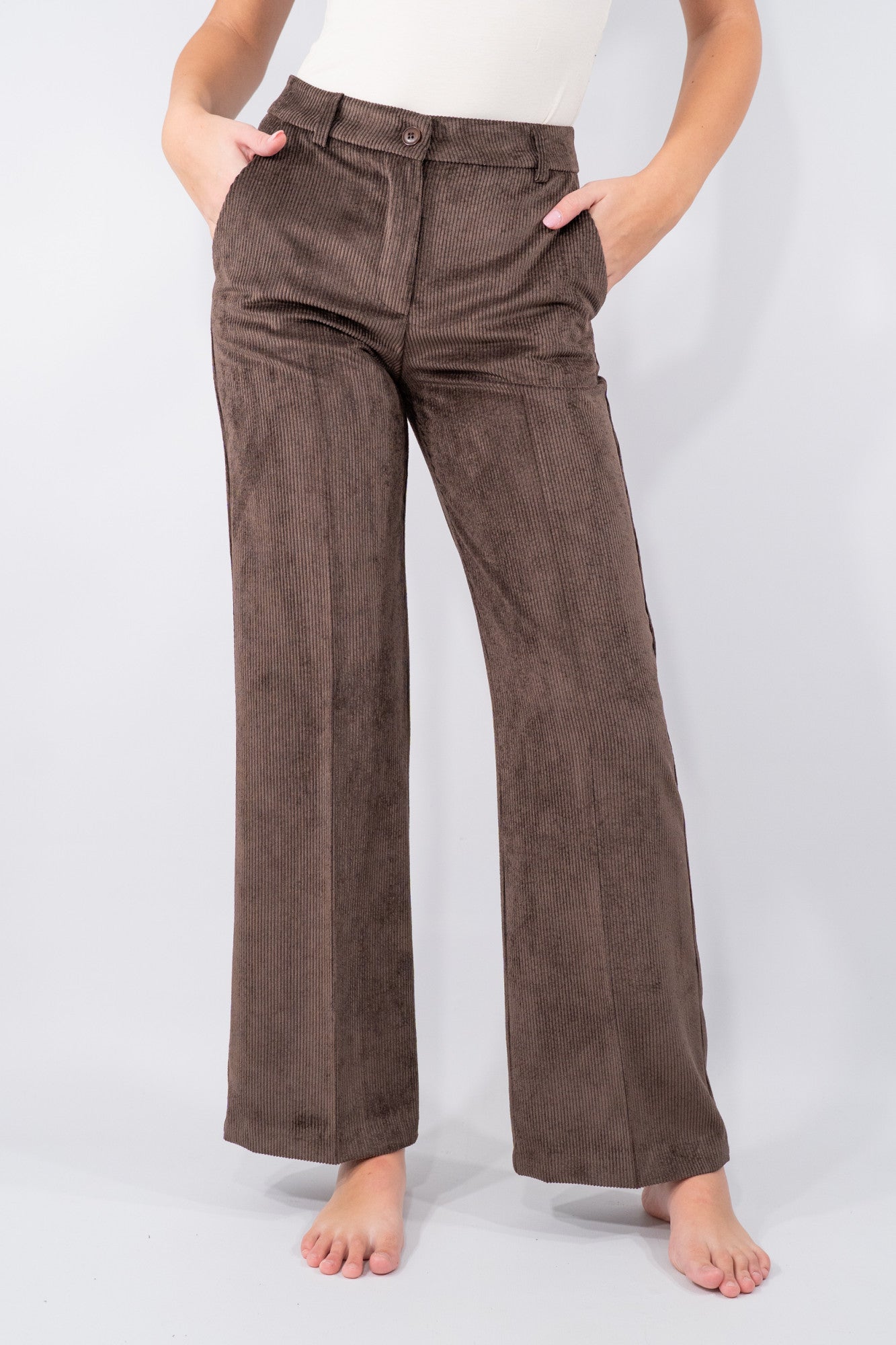 Pantalone palazzo in velluto a coste