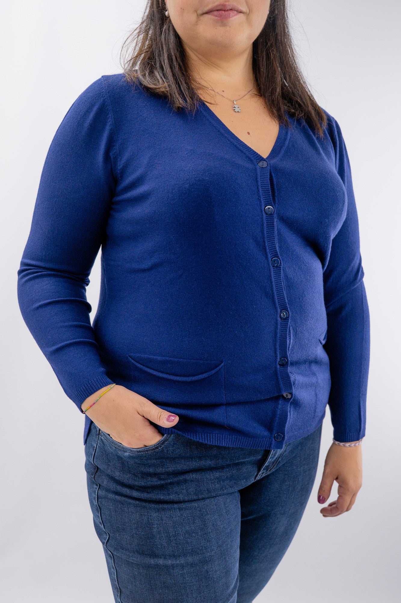 Cardigan over con tasche