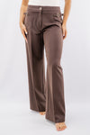 Pantalone palazzo sartoriale con fibbie laterali