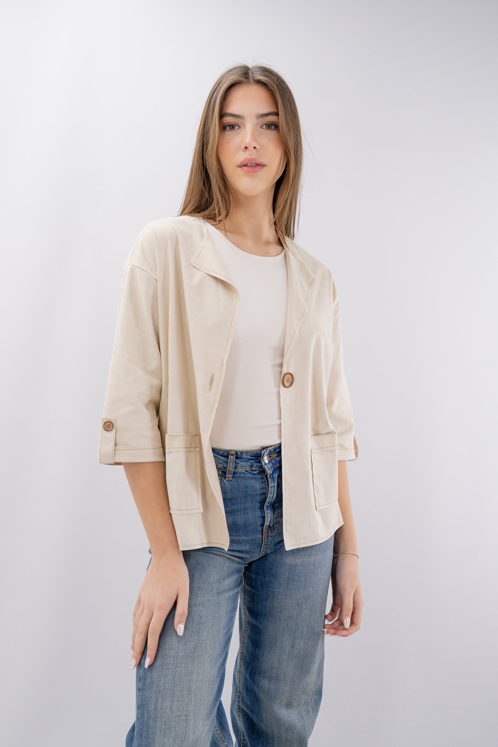 Blazer ad effetto alcantara