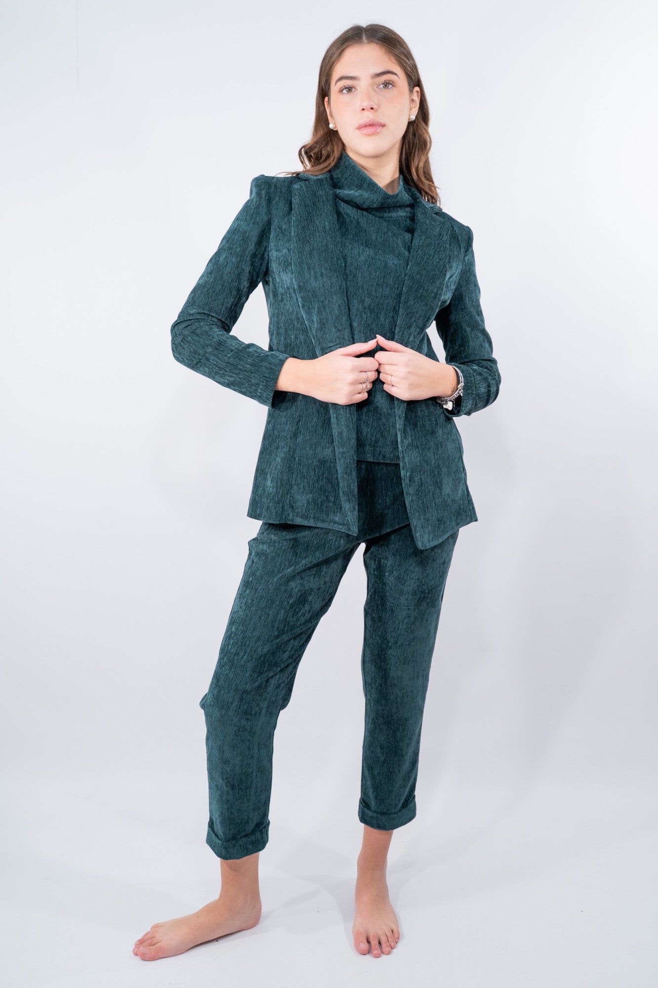 Blazer in effetto velluto