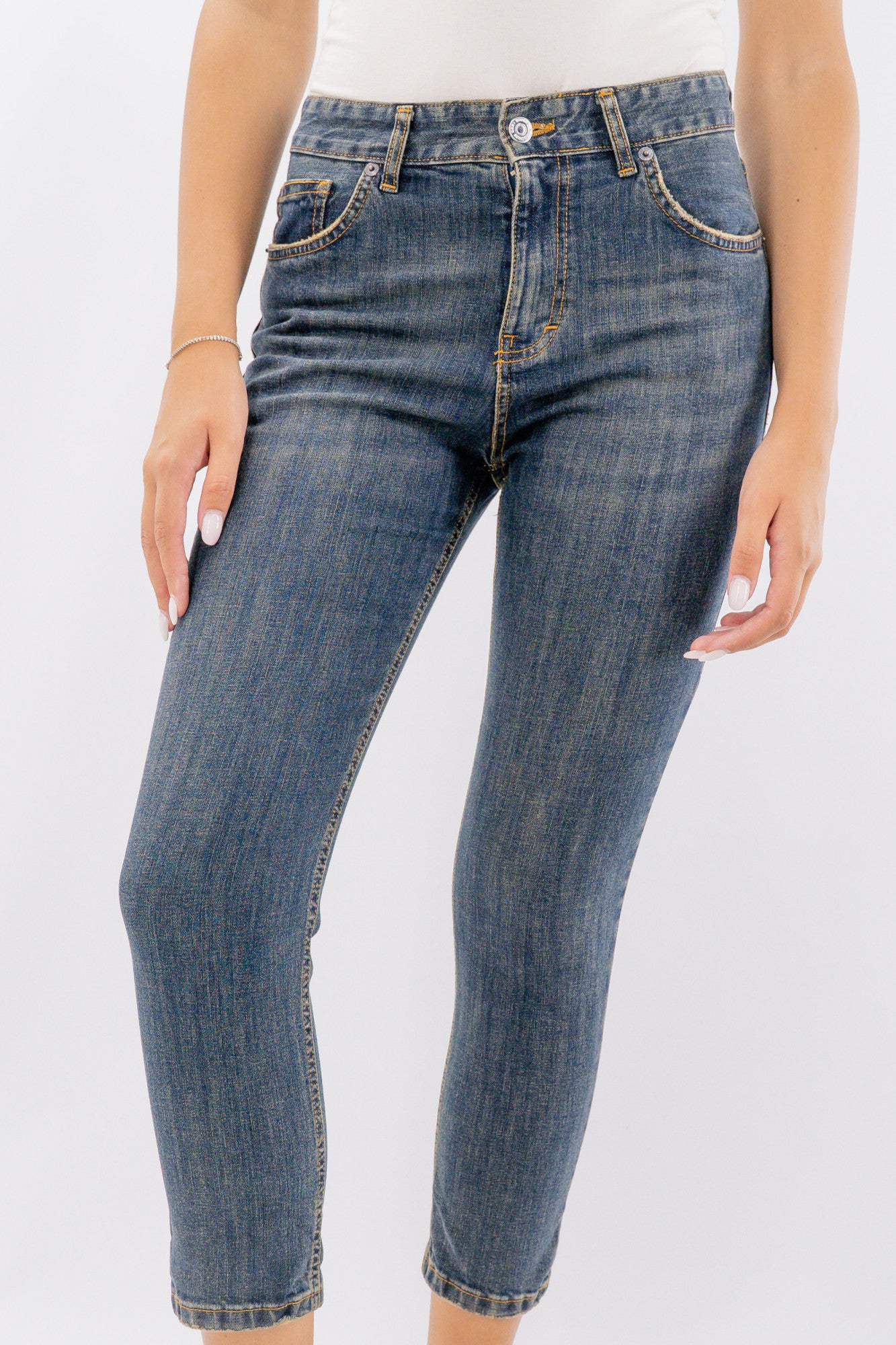 Jeans cinque tasche con x