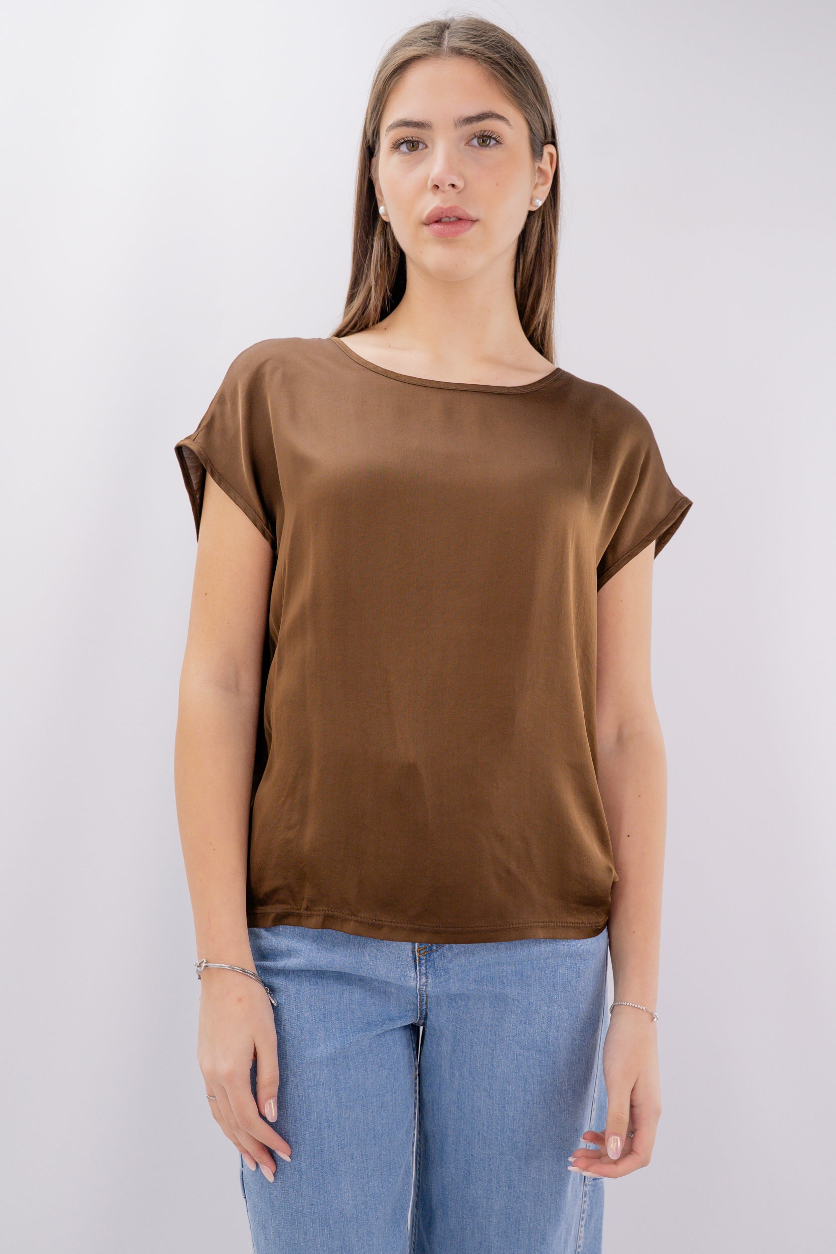 Blusa in viscosa satinata