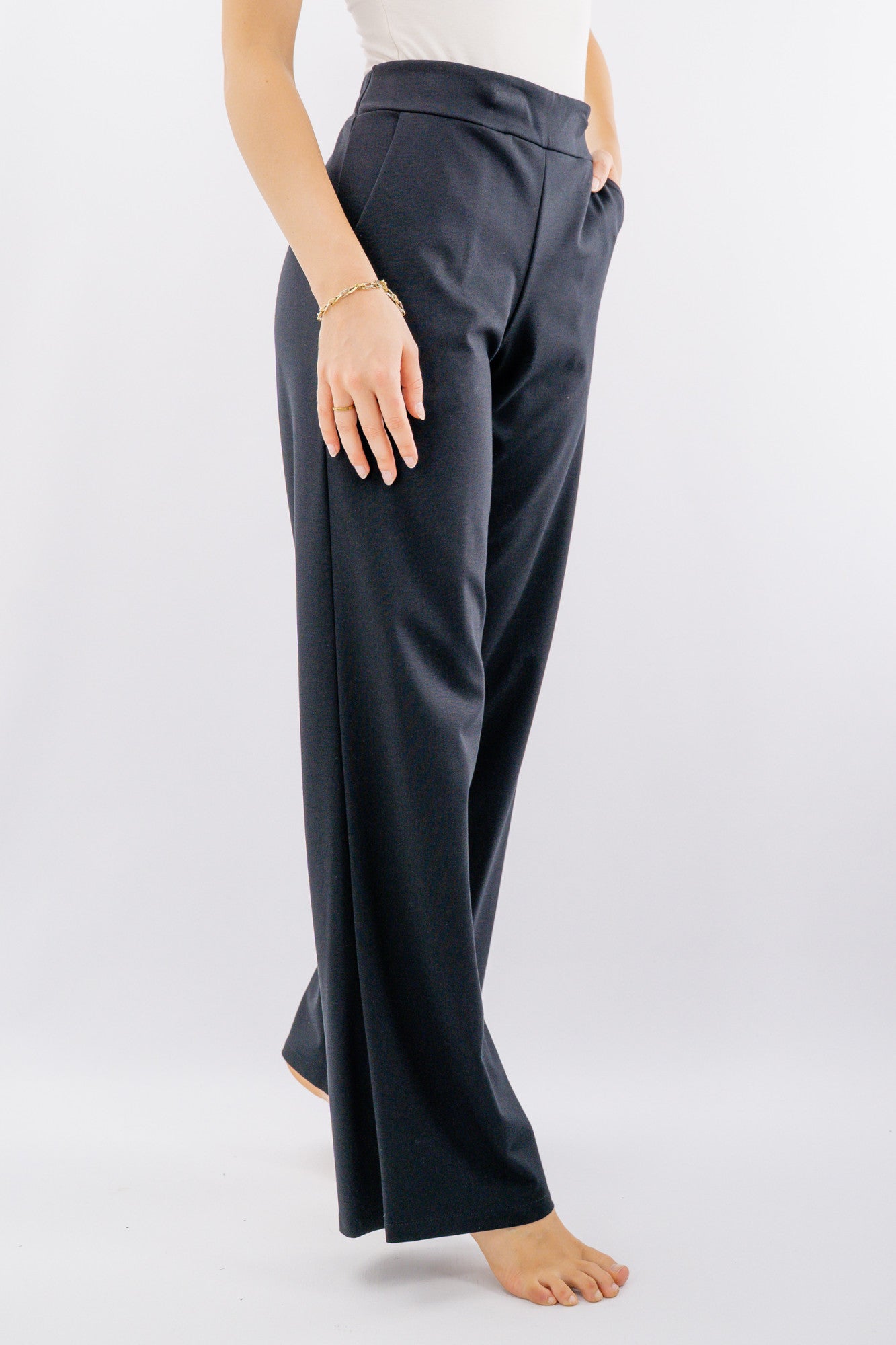 Pantalone palazzo in simil punto milano.