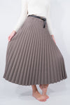 Gonna lunga a pieghe con cintura integrata