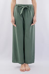 Pantalone palazzo con cintura coordinata e vita elasticizzata