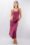 Slip dress in viscosa satinata