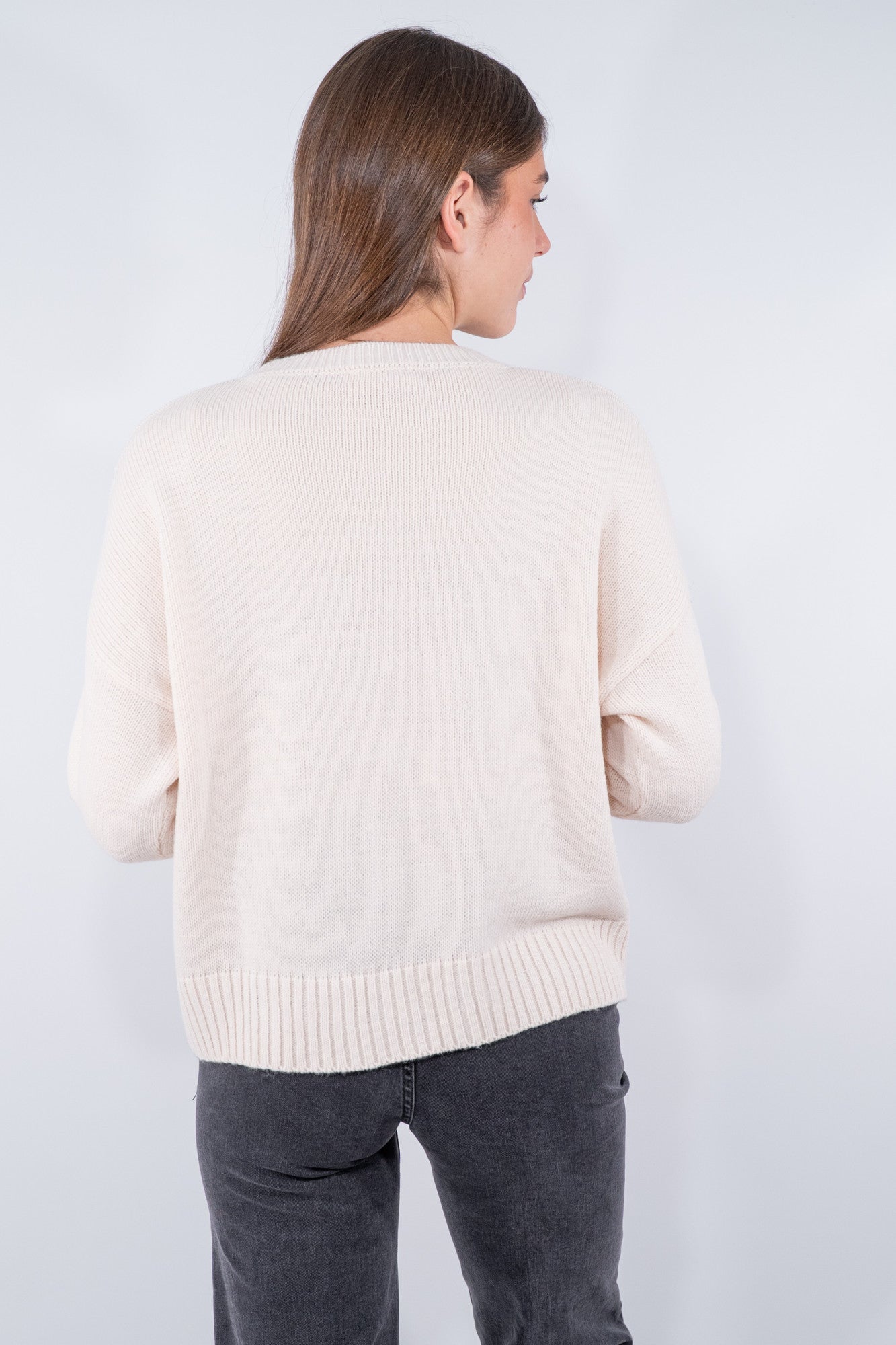 Maglione con scritta con lurex