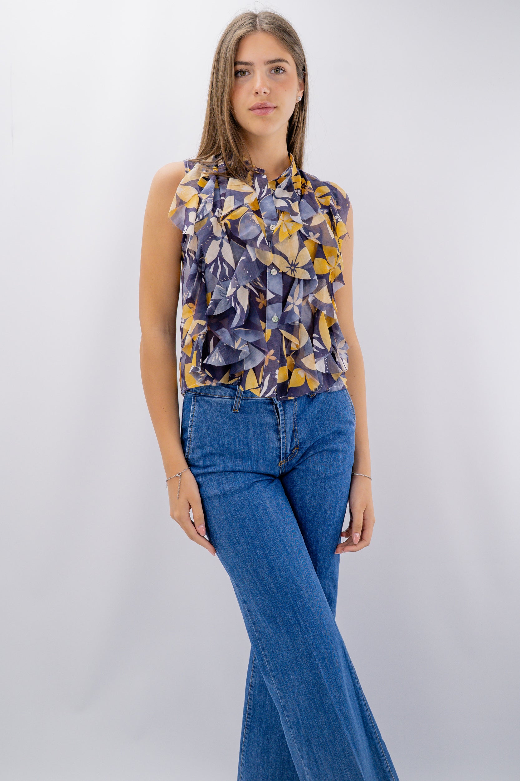 Camicia smanicata fantasia