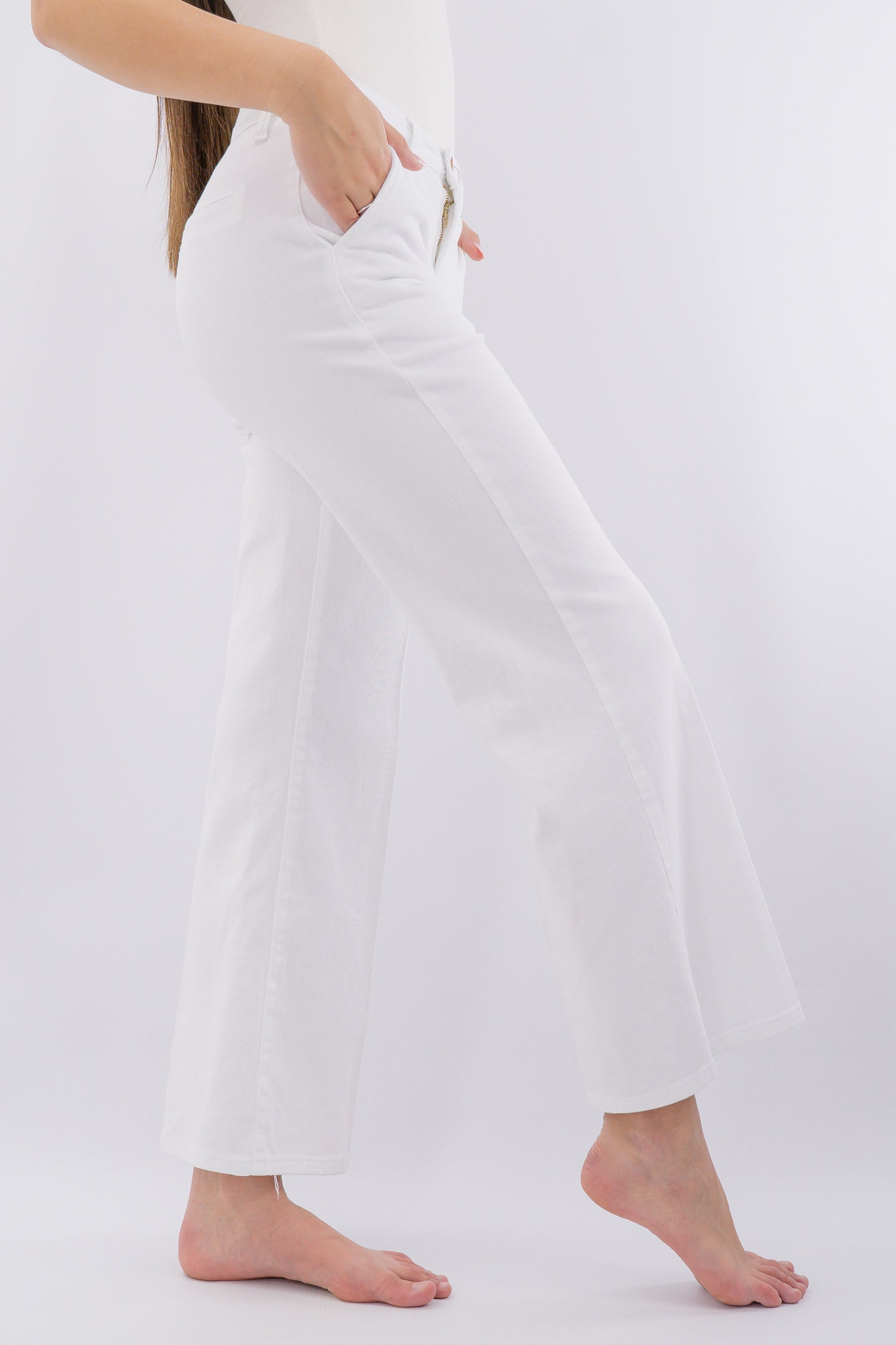 Jeans palazzo tasca a filo