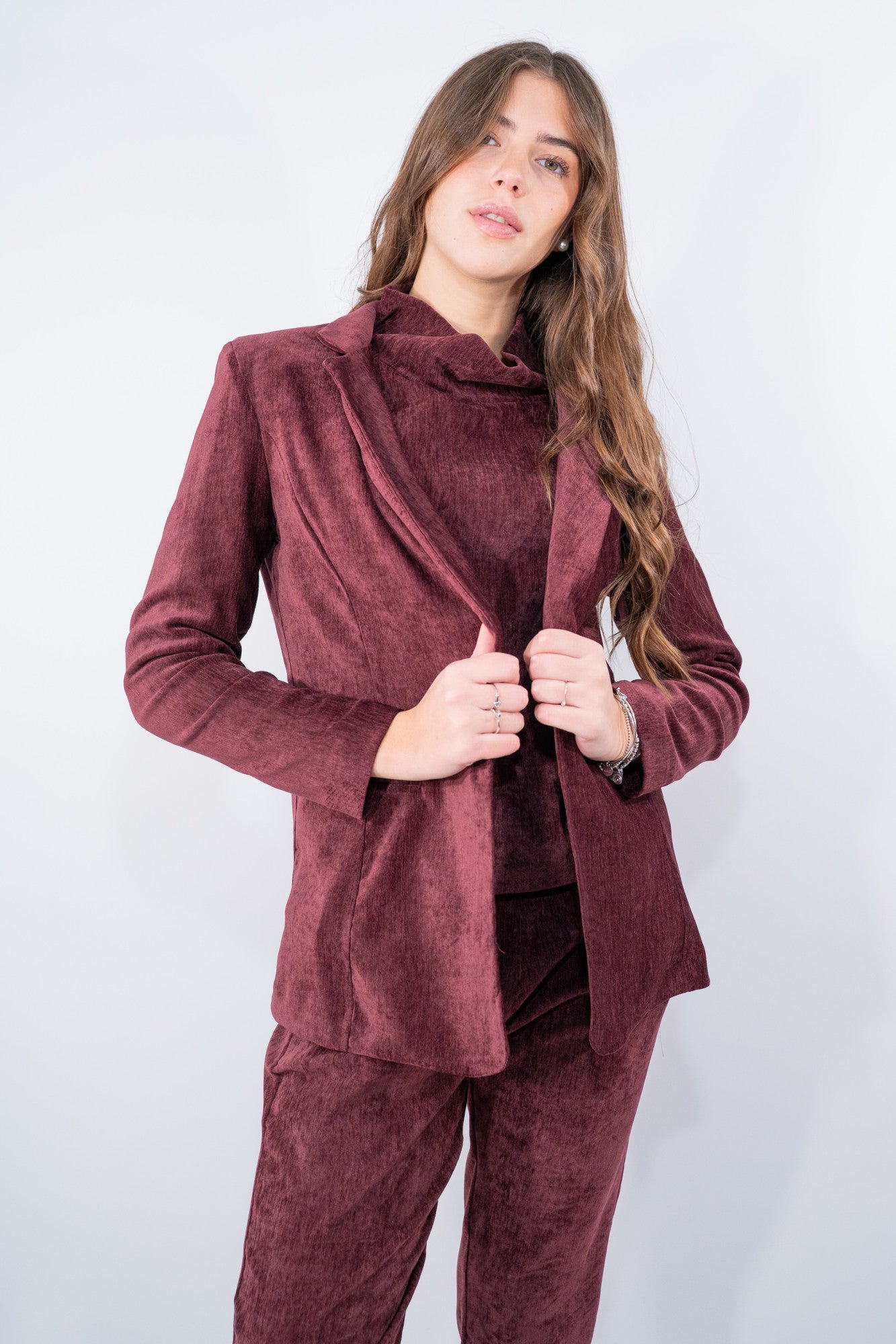 Blazer in effetto velluto