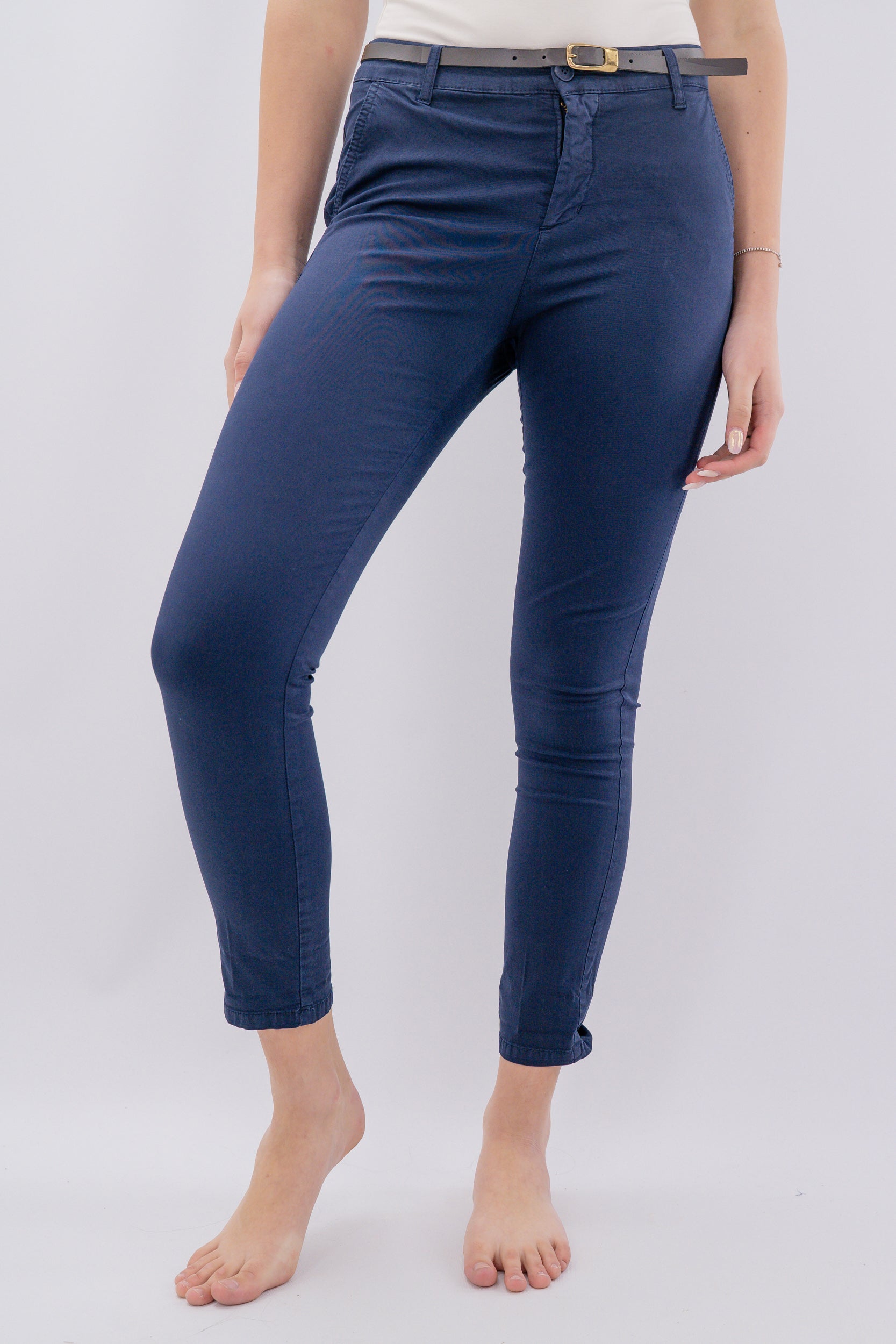 Pantaloni chino in tela di cotone