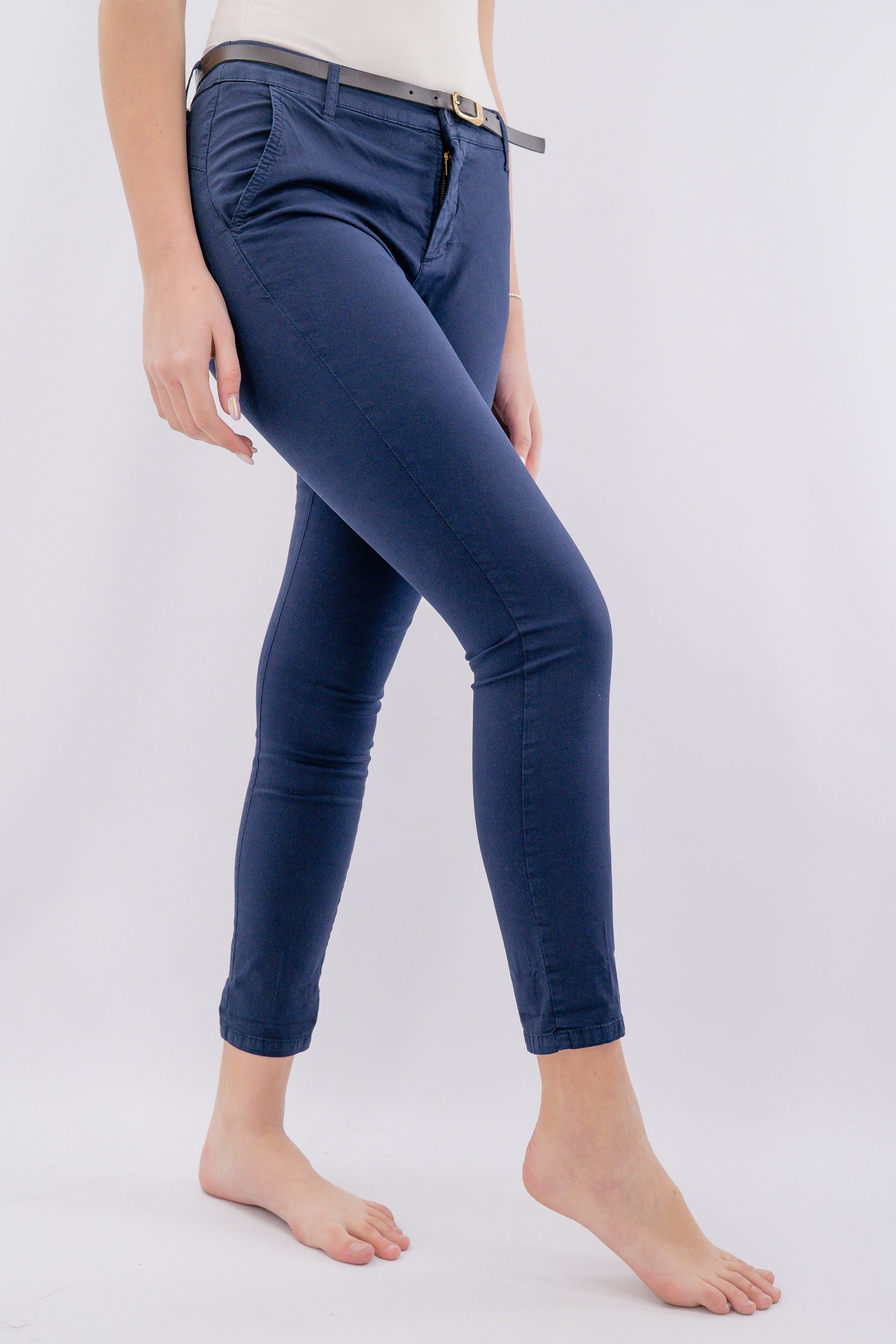 Pantaloni chino in tela di cotone