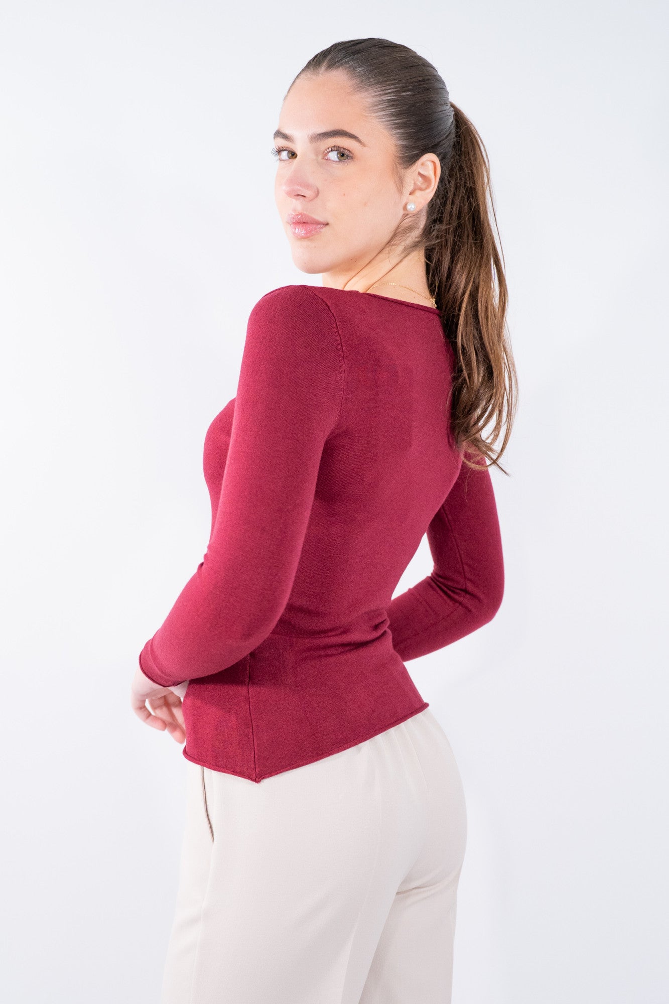 Maglia scollo a V slim