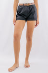 Shorts con cintura e risvolto