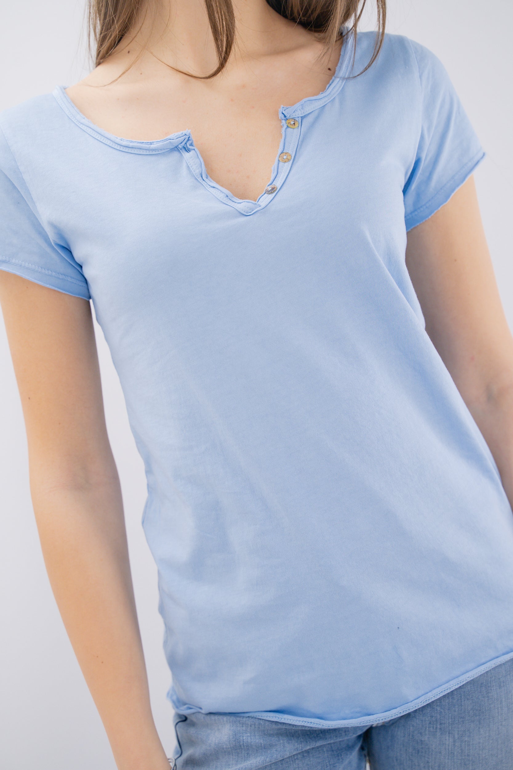 T-shirt Serafino in cotone