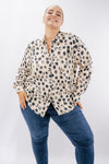 Camicia oversize con stampa a pois stilizzat