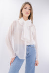 Camicia con dettagli luminosi e fiocco