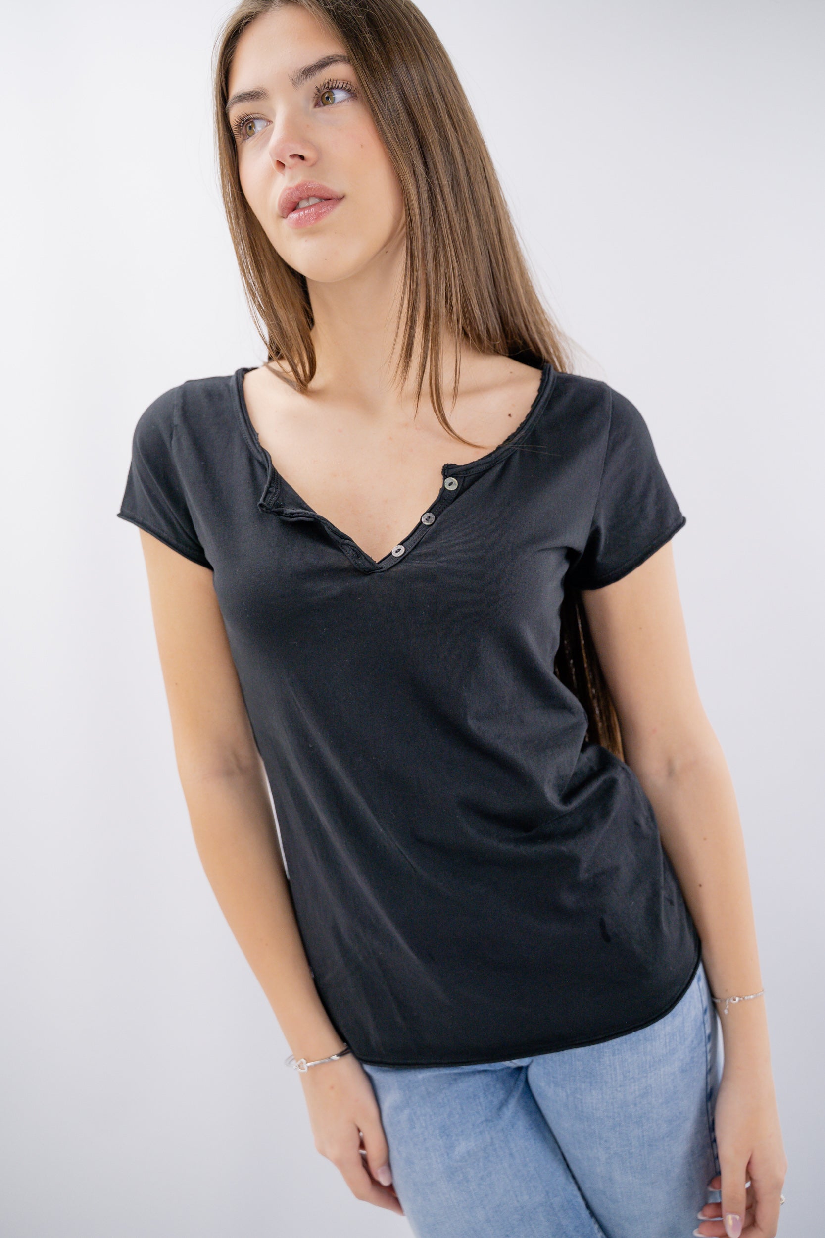 T-shirt Serafino in cotone