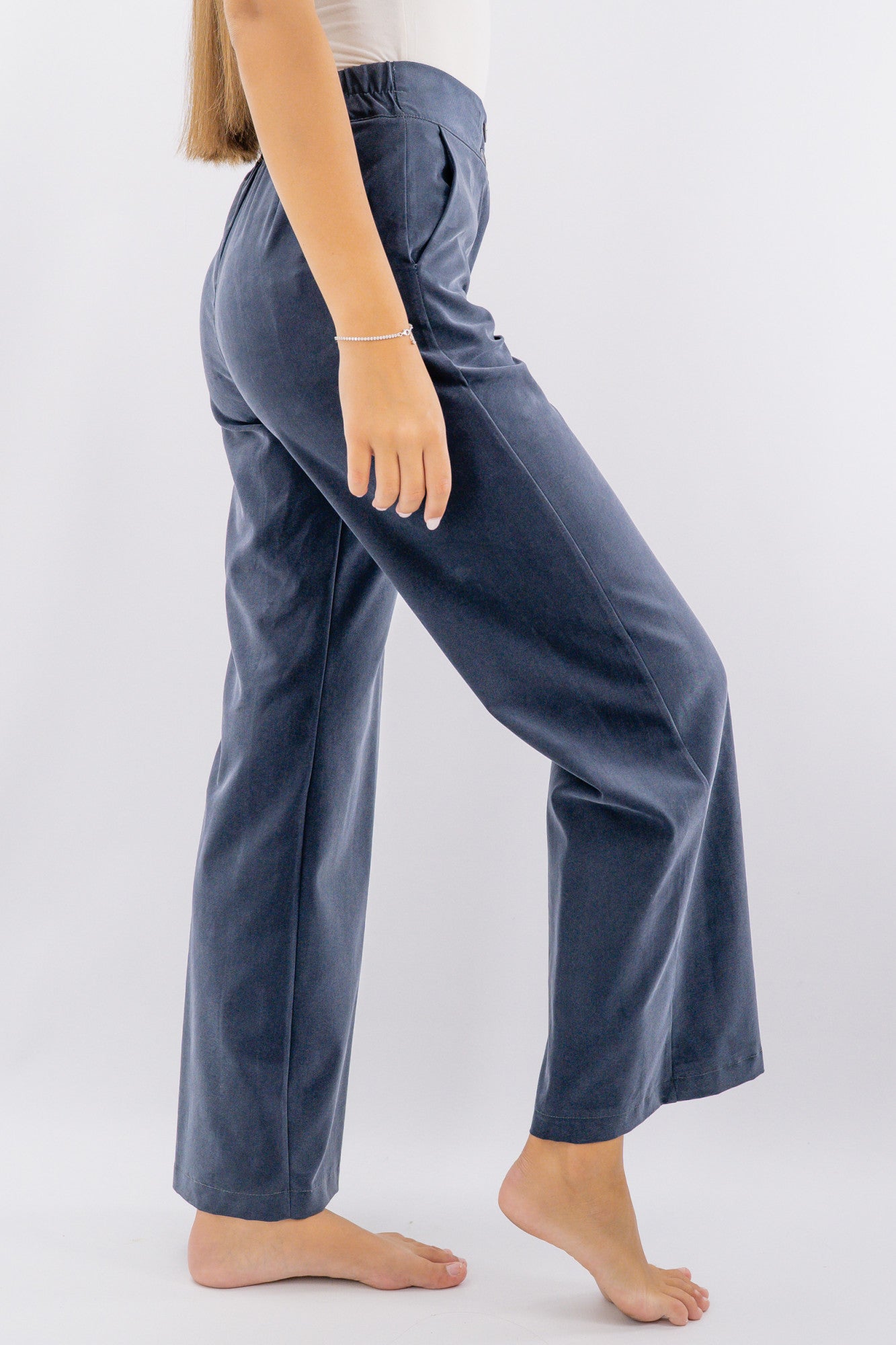 Pantalone palazzo in tessuto mano pesca soft
