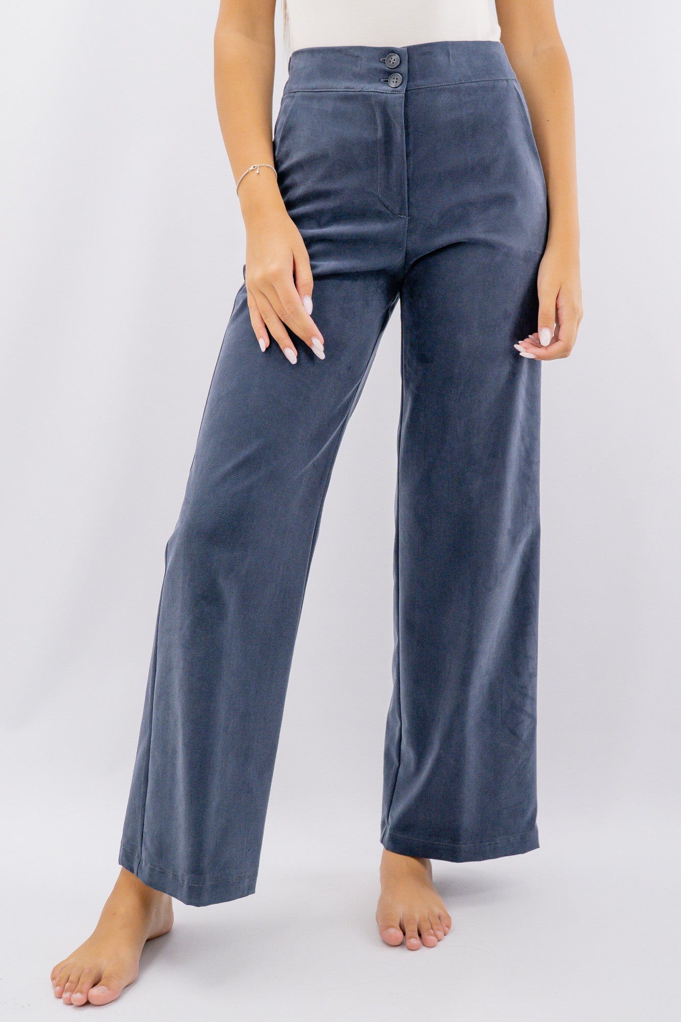Pantalone palazzo in tessuto mano pesca soft