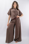 Set coordinato: blusa e pantalone fluidi in misto modal