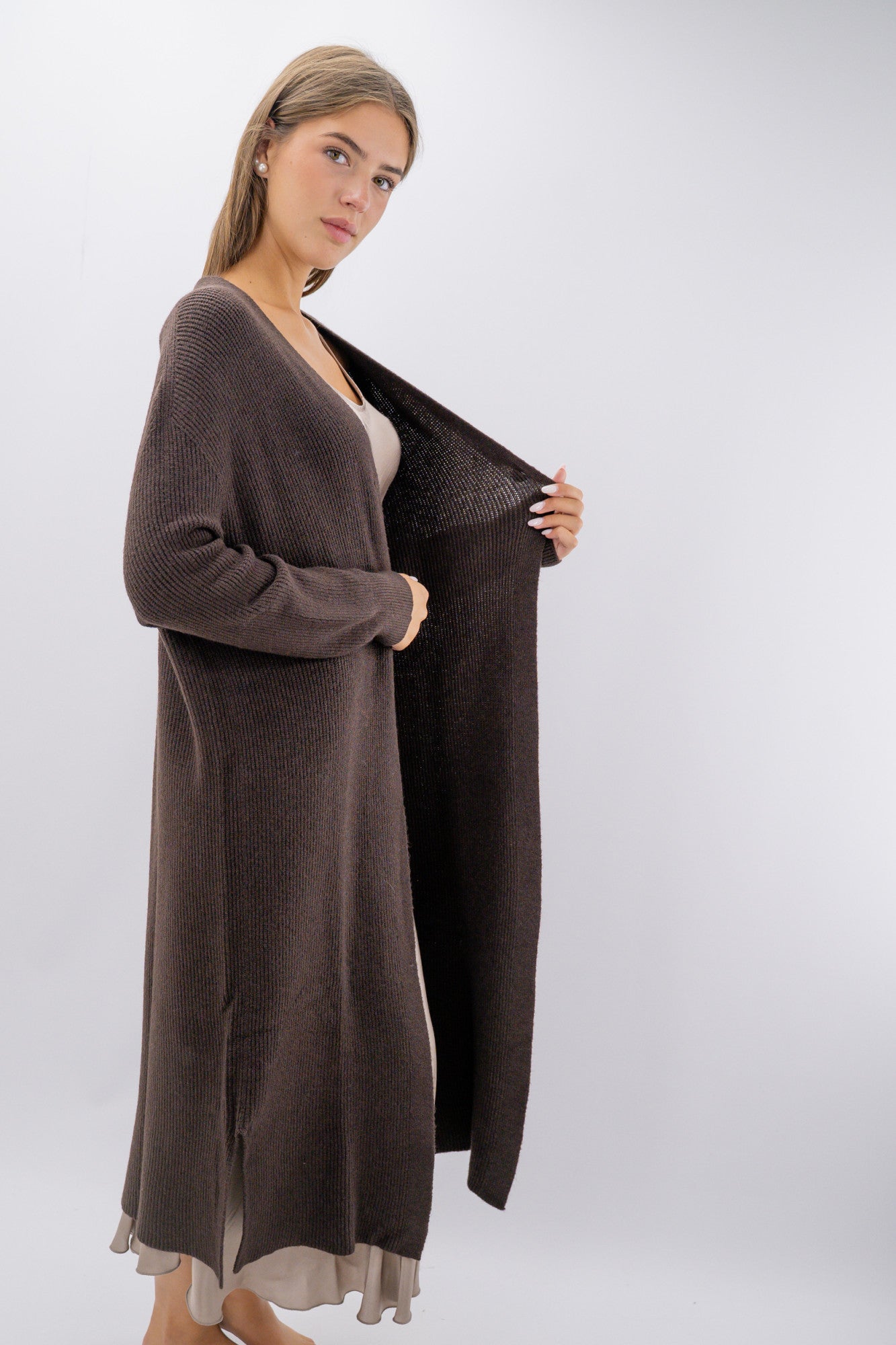 Cardigan lungo costa inglese