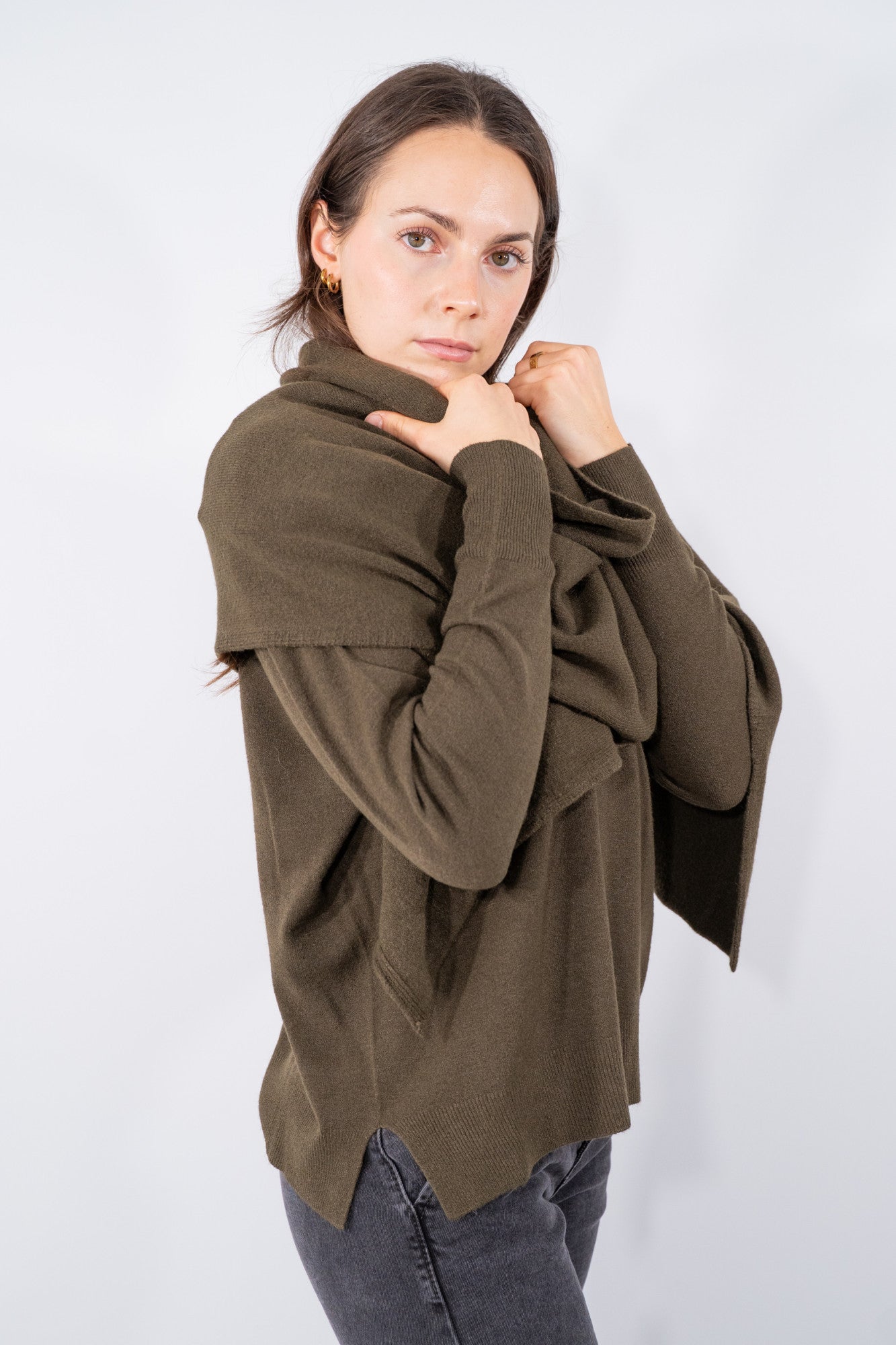 Sciarpa lunga in maglia di viscosa