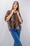 Camicia ampia in voile ricamata