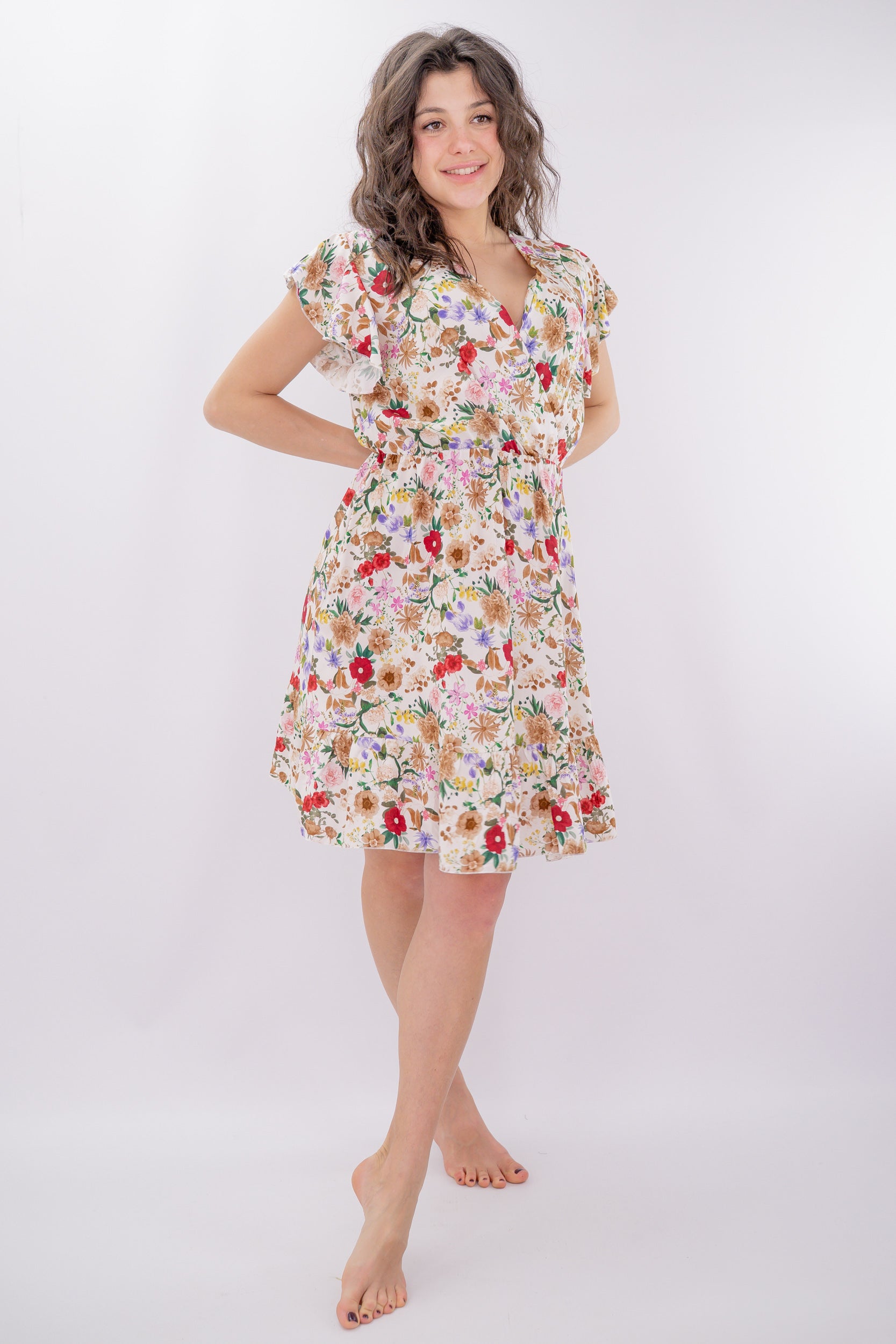 Mini dress in fantasia floreale