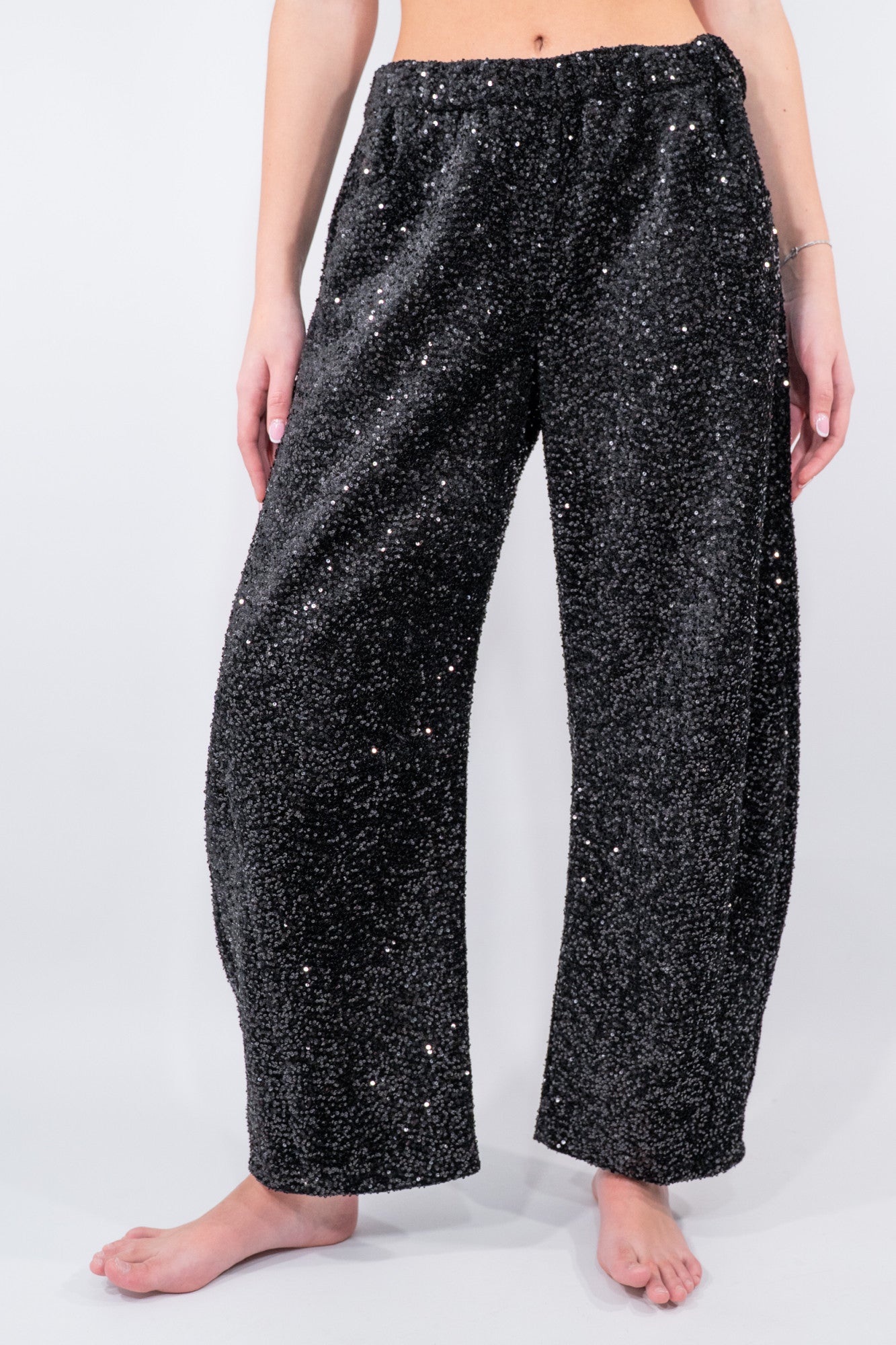 Pantalone ballon con pailettes