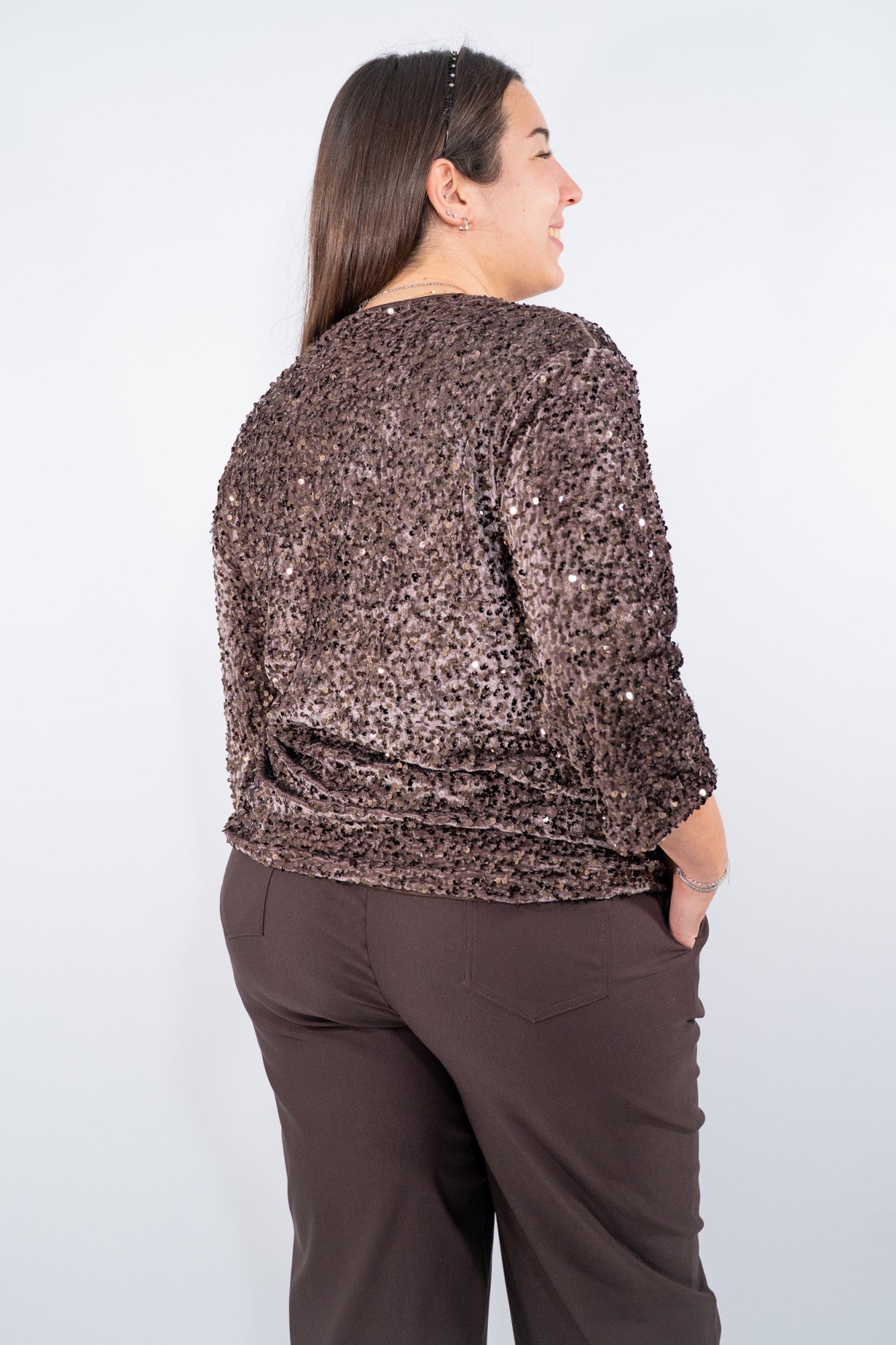 Maglia 3/4 con paillettes