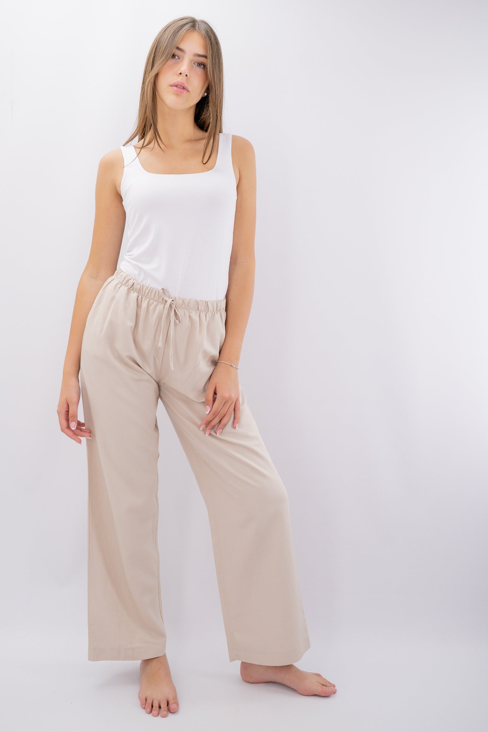 Pantalone a palazzo con vita elasticizzata