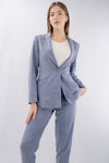 Blazer monopetto ad effetto grisaglia