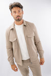 Giacca camicia foderata con zip e tasconi