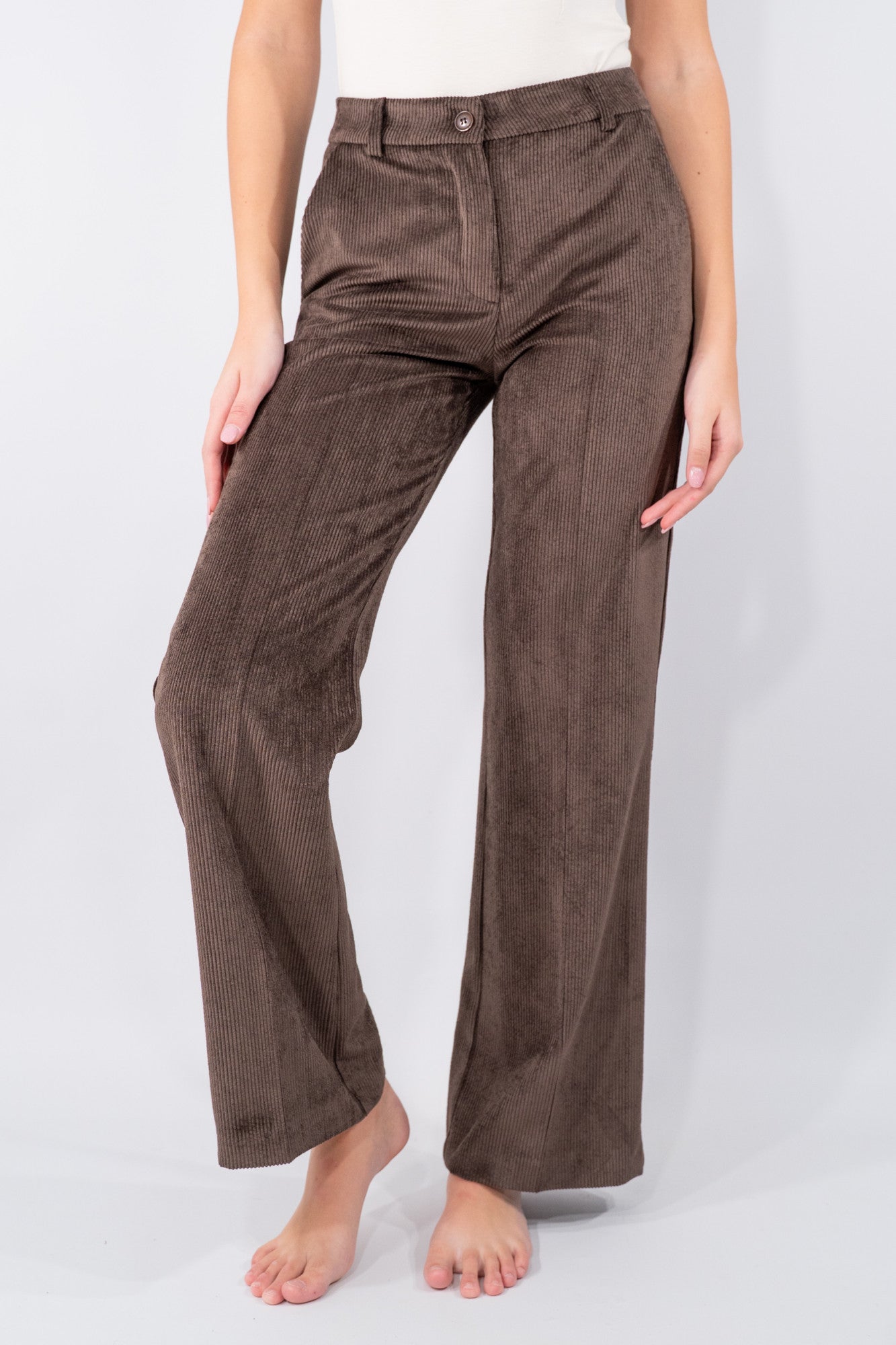 Pantalone palazzo in velluto a coste